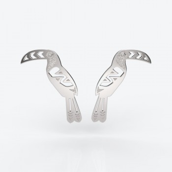 Tucan silver earrings
