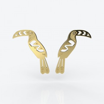 Tucan gold earrings
