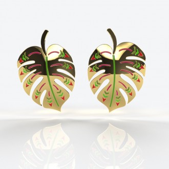 Nuqui gold and fluorescent earrings